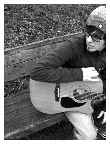 Just another pic - Chillin with the guitar by the creek