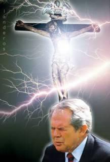 The Face of Evil - Pat Robertson as Christ himself strikes down the blow hard televangelist.