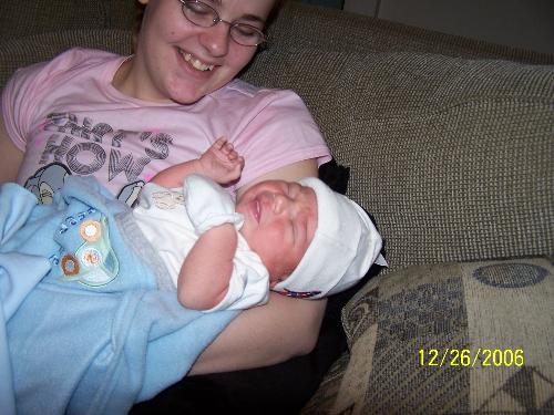 new family addition - my daughter and her 1 week old son, he was born one week before christmas.