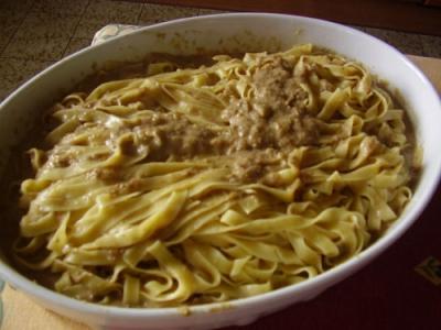 italian paste - tagliatelle with mushroom