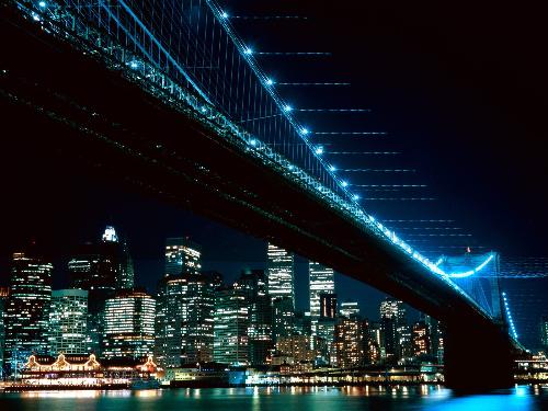 Brooklyn Bridge - Here we can see Brooklyn Bridge an evening.