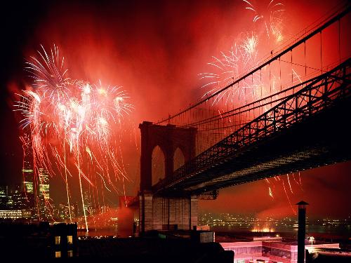 Celebration - A celebration at Brooklyn bridge.