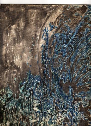 The Singer - Watercolor on canvas. Just scrape the white spirit off the canvas, and this is what happens.