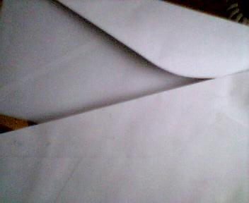 white envelope - This picture is of two white envelopes,showing the side where it seals up .
