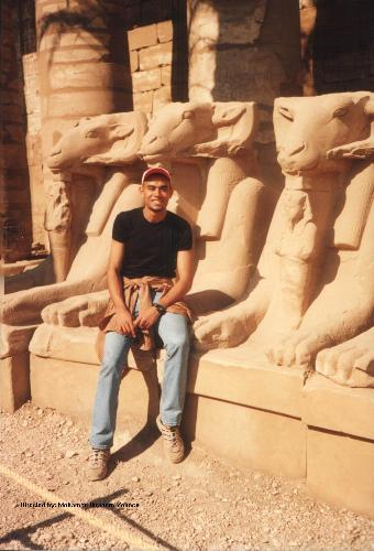 me in karnak temple behind the kebash  - this photo take on karnak temple behind kebash (kebash is the name which called on it and mean sheep)