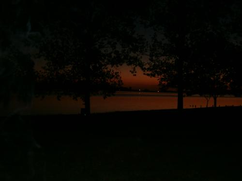 Sunset Over a Lake - Suns Setting, and a beautiful picture of the peaceful lake at a Caravan park near the coast