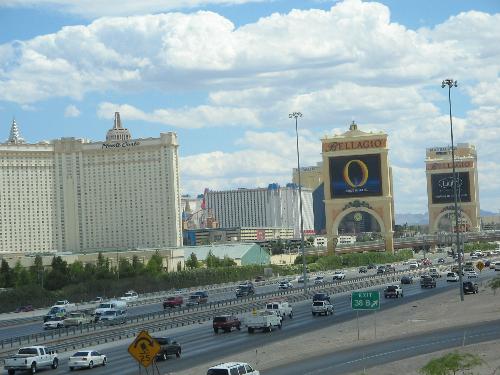 Driving into Las Vegas - We're on the highway coming to Las Vegas. During the day (duh) you can see the strip.