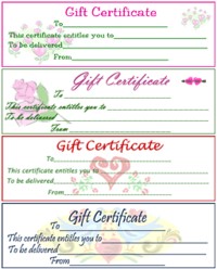 Gift Certificates - Gift Certificates print out