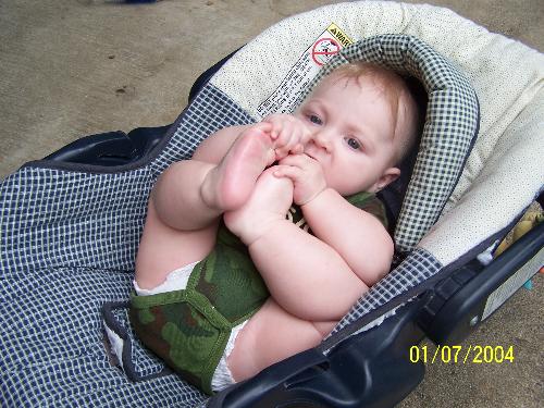 Eating Toes - Sheridan Eating his toes...how talented!