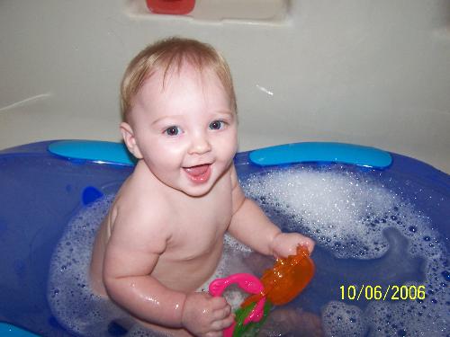 Bath Time! - Same bath, same baby!