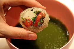 pani puri yumi - ooo god who made pani puri. i want to meet him, and i want to say thank you very much. please made more thing like pani puri.