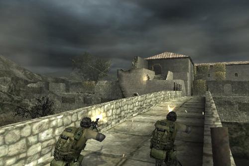 Socom - U.S. Navy Seals - In-game action photo of Navy Seals firing on terrorists. This game is awesome!