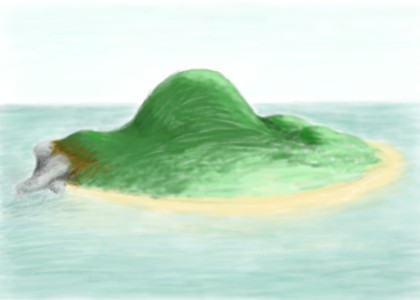Island - A little lonely green island in the ocean