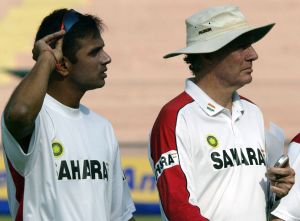 dravid and chapell - dravid and chapell in a traning session