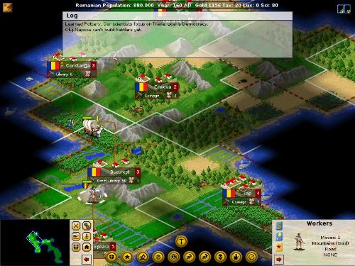 Freeciv screenshot - A screenshot of Freeciv, an open source remake of the old Civilization