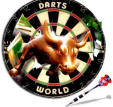 Darts - Bully Dart Board with bull coming out of bullseye area.