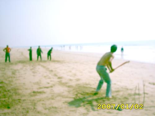 we at Hawks Bay Beach - we went hawks bay played cricket over there and had a lot of fun.