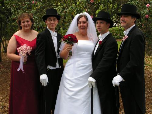 The Wedding Party April 9, 2005 - My sister, my son, me, hubby and one of his very best friends.