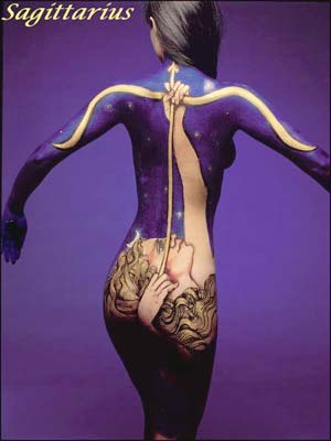 sagittarius - this represents a person aioming an arrow. the stars form a bow and an arrow aimed at it...