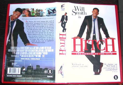 hitch - the dvd cover of the hitch movie presenting will smith in the main part, acting as he usualy does, a film with lots of action romance and funny stuff, you better watch this movie, it's for real.