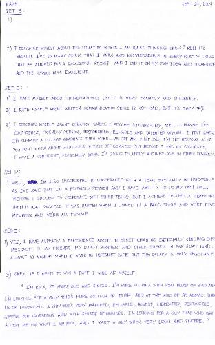 Faraway Land - answer in an actual exam for a job application