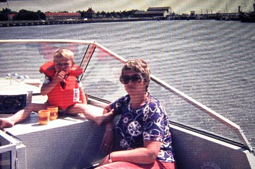 Me and my mother.. - on board of a boat.. I am here about 1,5 years