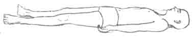 Sava or Corpse Asana - A line drawing done in Photo shop depicting the posture of Savaasana