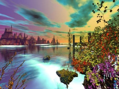 Colur full river 3D - Colurfull river in 3D Photo
