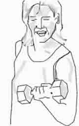 Exercising with weights - A line drawing i vave drawn in photo shop