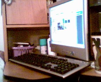 My computer that needs new ISP - This is a photo of my computer and it needs
a new ISP. Yea thats my stuff where my desk is
messy! lol Forgot to clean it up before I took
the picture. My computer that needs new ISP - This is a photo of my computer and it needs
a new ISP. Yea thats my stuff where my desk is
messy! lol Forgot to clean it up before I took
the picture.