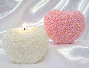 candle - rose heart candle