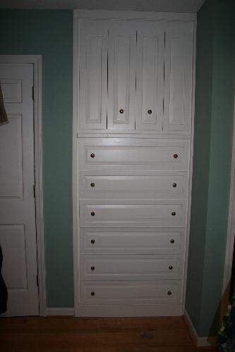 cedar dresser - this is a rasied panel builtin cedar dresser cabinet with a whit lacquer finish