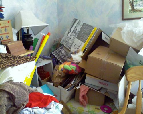 Clutter can suffocate you!  Progess not Perfection - My back room clutter shameful!