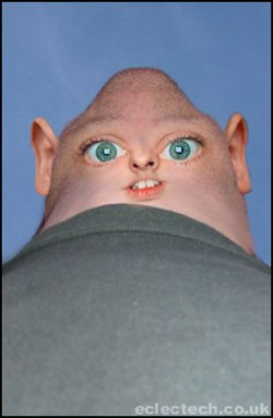 face - front at the back