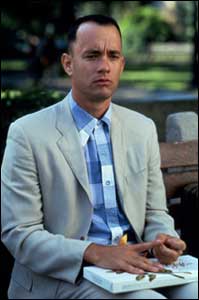 forrest gump - Tom Hanks stars in the very popular movie Forrest Gump as the protagonist.