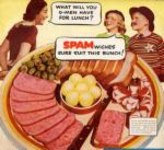 Spam Snack - image of spam and other foodstuffs served on a plate for meal or snack.